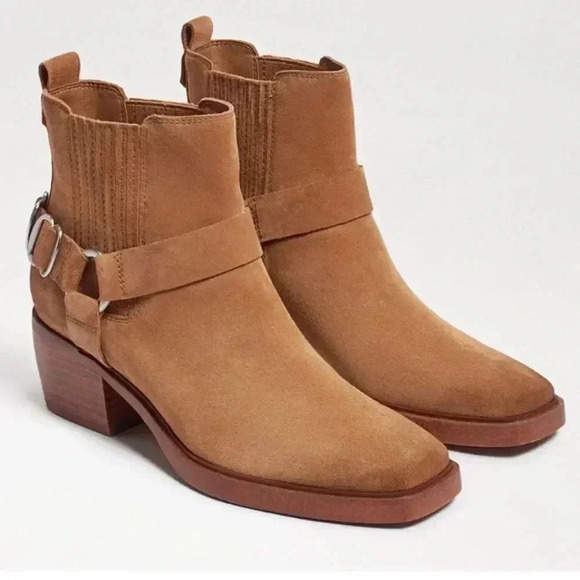 Sam Edelman Bellamie Suede Western Harness Ankle Bootie size 8 - Picture 1 of 10